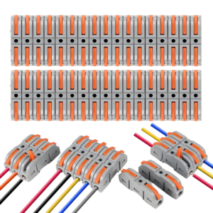 Wire Connector, Universal Connection Terminals, Circuit Inline Splices Electric Connectors, Clamp with Actuation Lever, 4 mm² Conductor Clamp, Quick & Freely Assemble